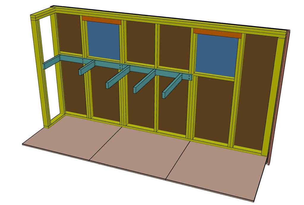 attaching support frame to the wall