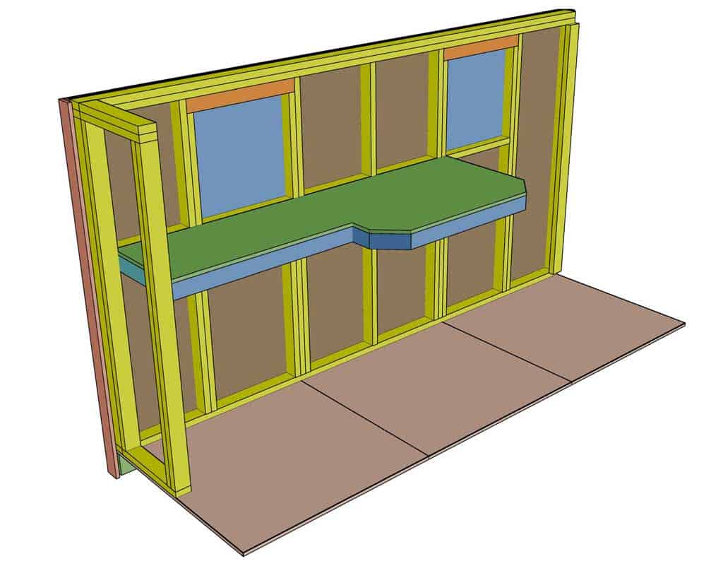 attaching shelf over the frame support