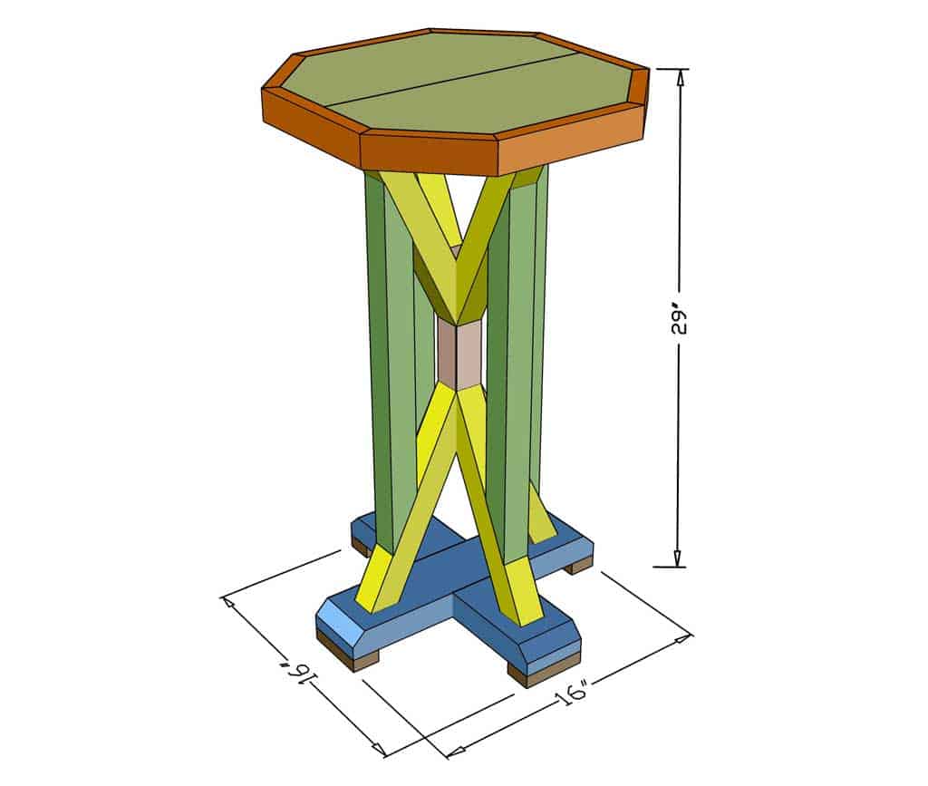 DIY Farmhouse End Table Dimensions