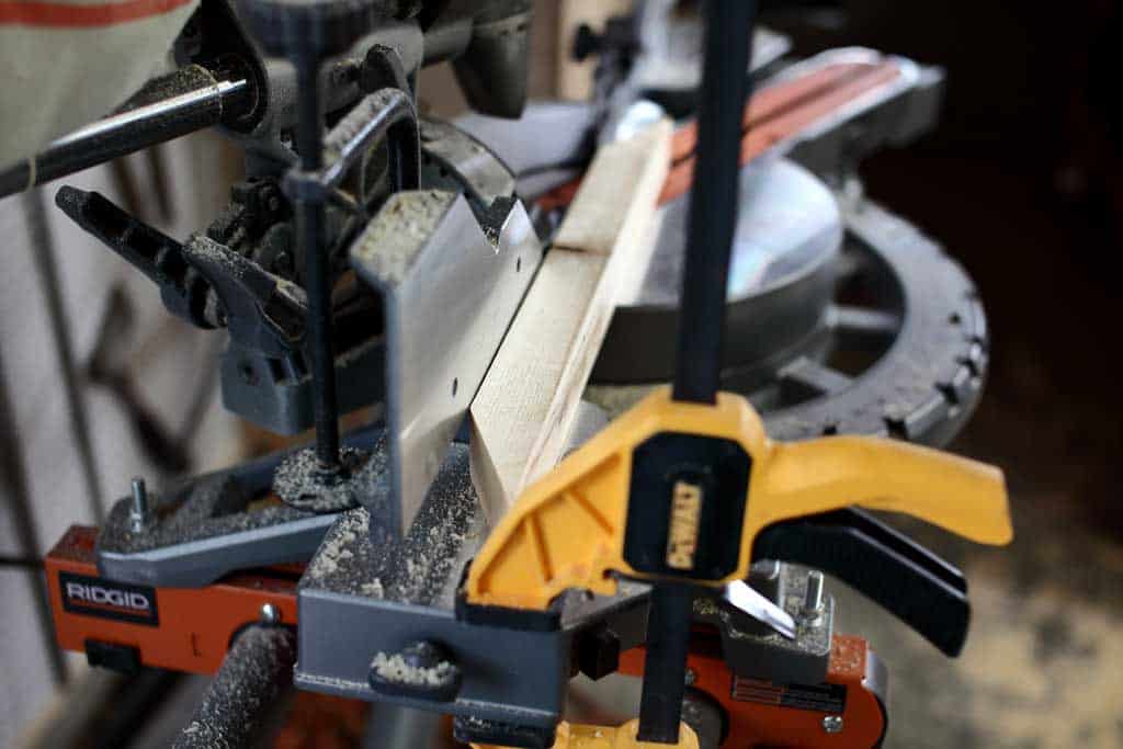 using blocking stop on miter saw