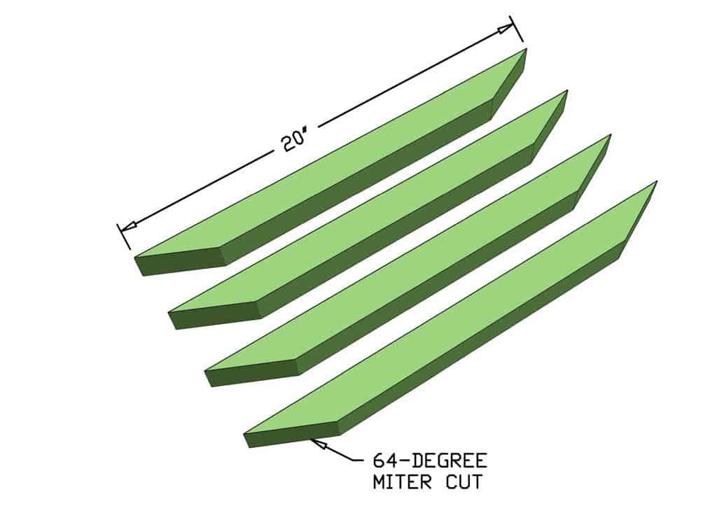 cutting vertical legs for the DIY Farmhouse End Table