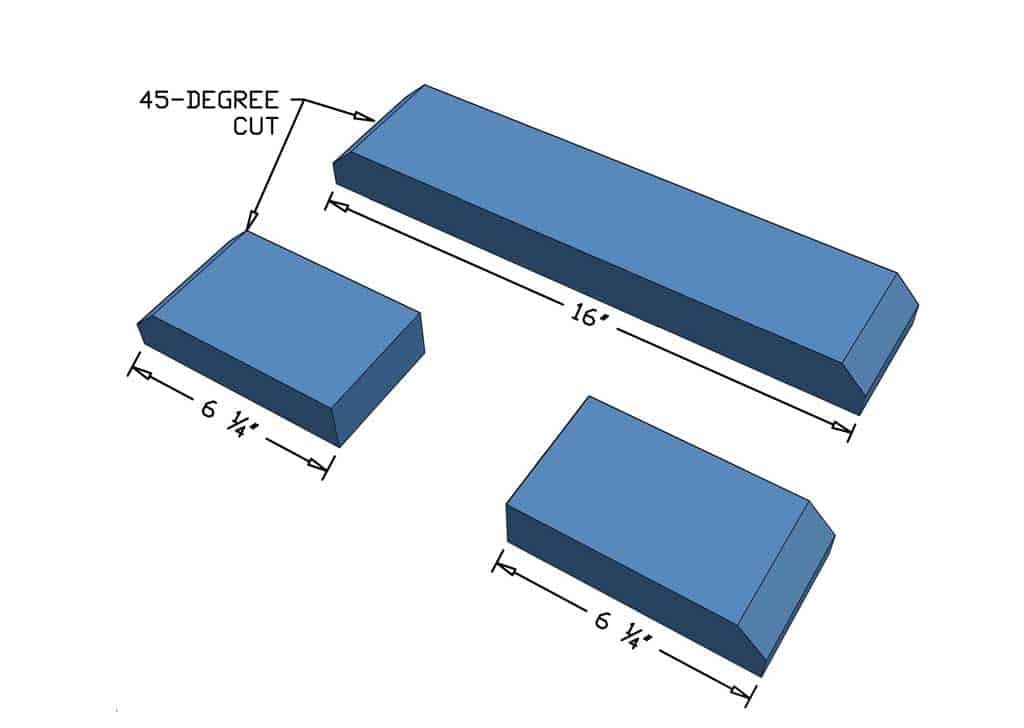 cutting 2x4s for the base of the end table