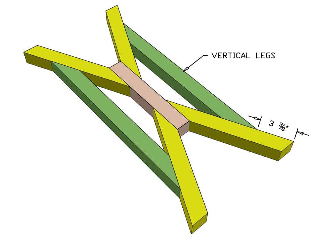 attaching vertical legs to DIY Farmhouse End Table