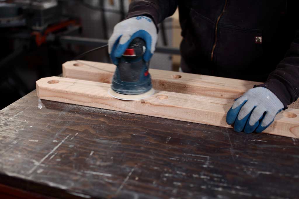 using random orbital sander on 2x4
