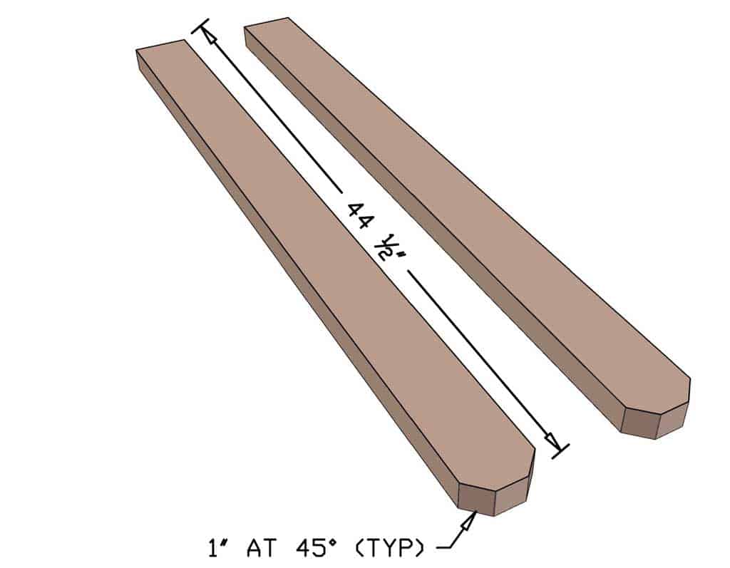 ladder rails for DIY Wooden Ladder Toss Game