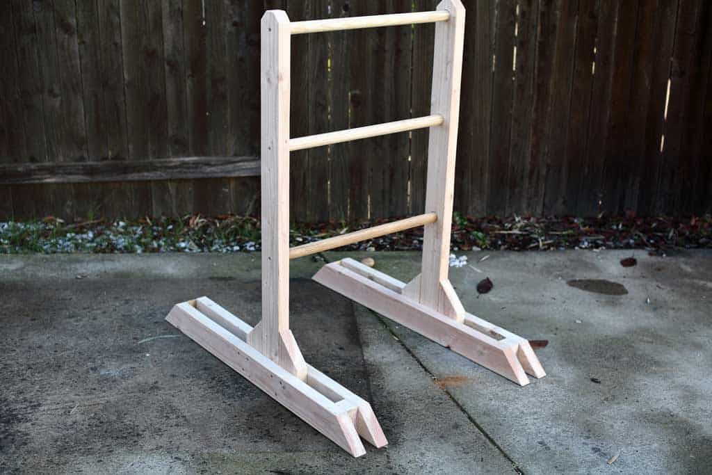 DIY wooden ladder toss game