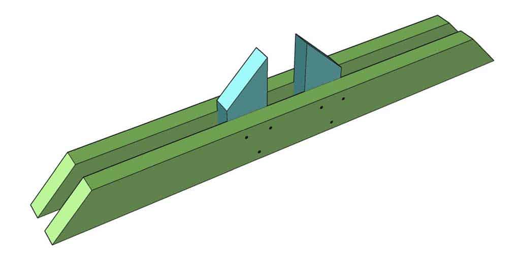 base assembled for DIY Wooden Ladder Toss Game