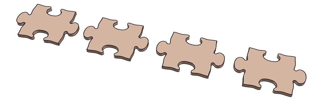 cutting out puzzle pieces with jig saw