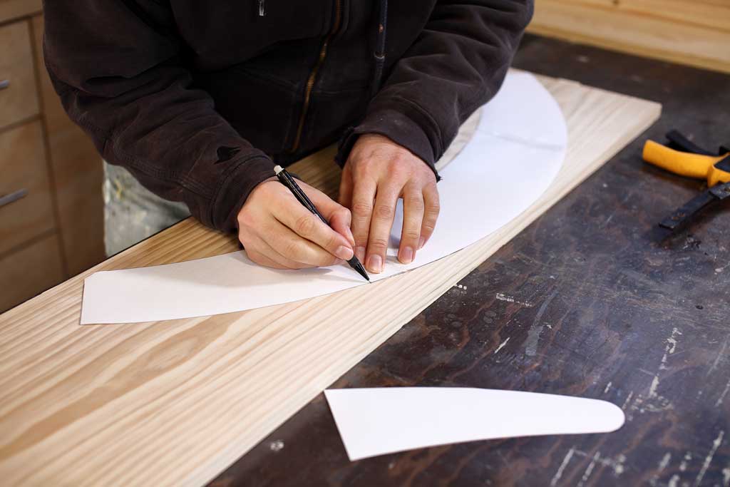 tracing template on wood