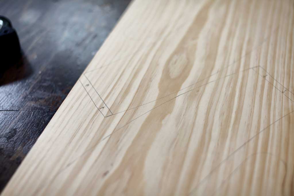tracing template on wood