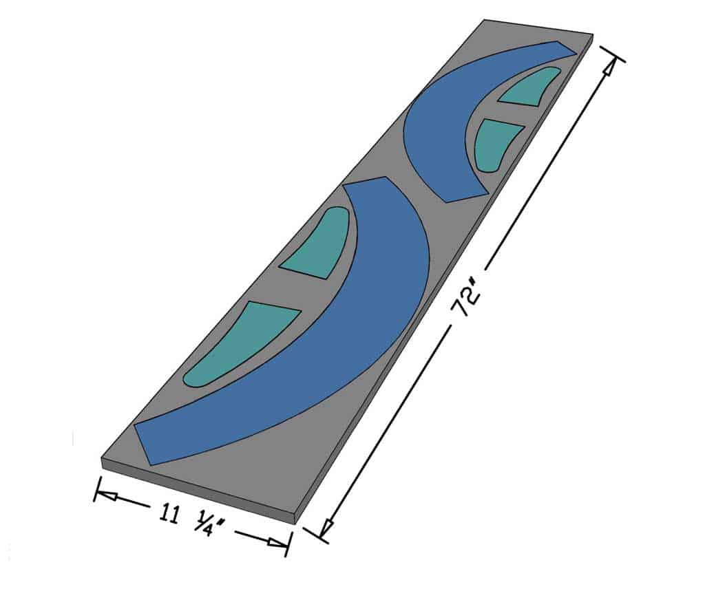 tracing rocker pieces on wood