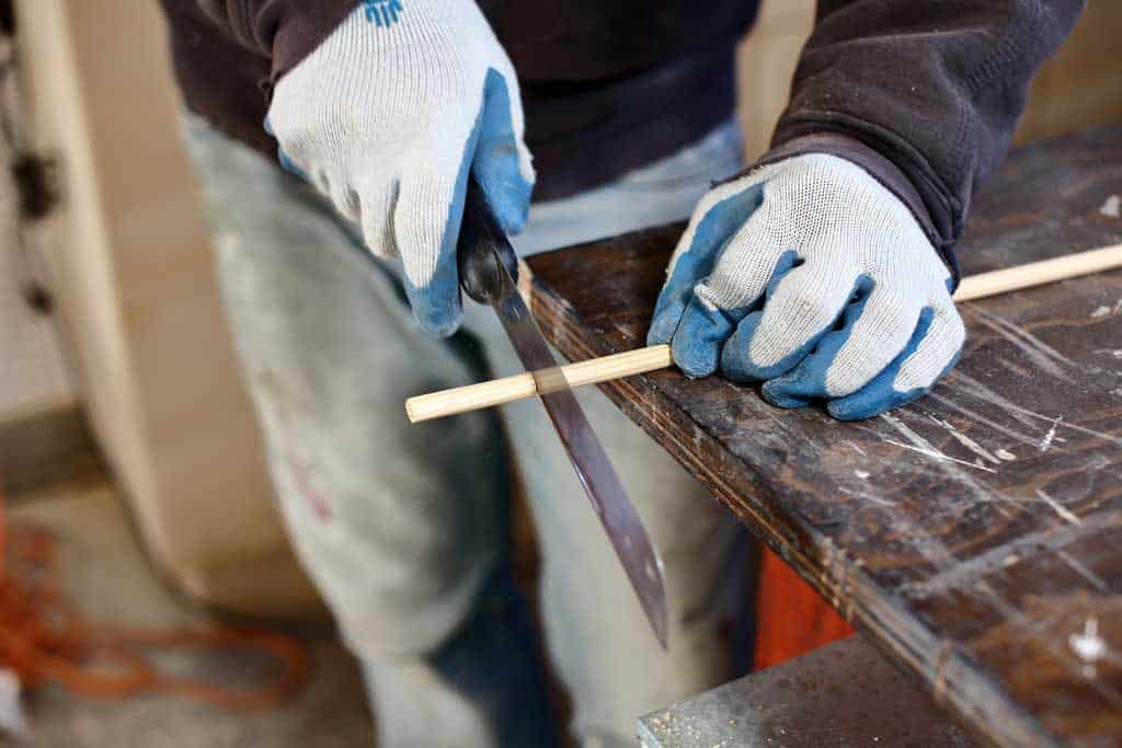 cutting dowels into smaller pieces