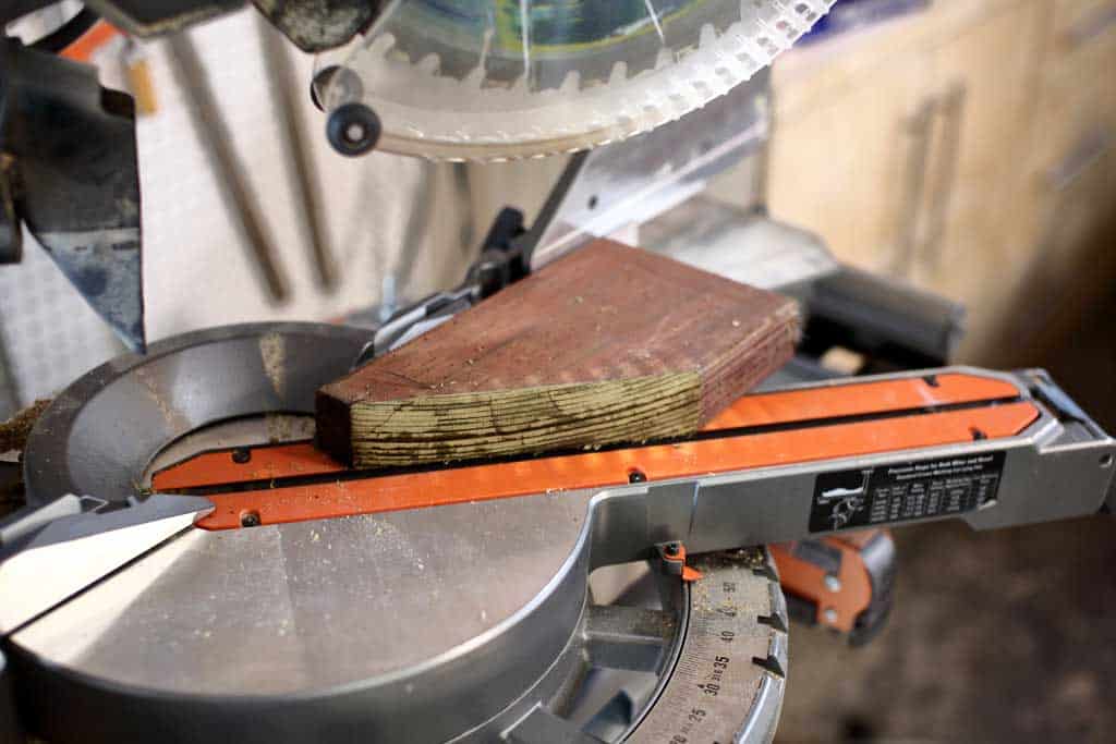 cutting the board at an angle