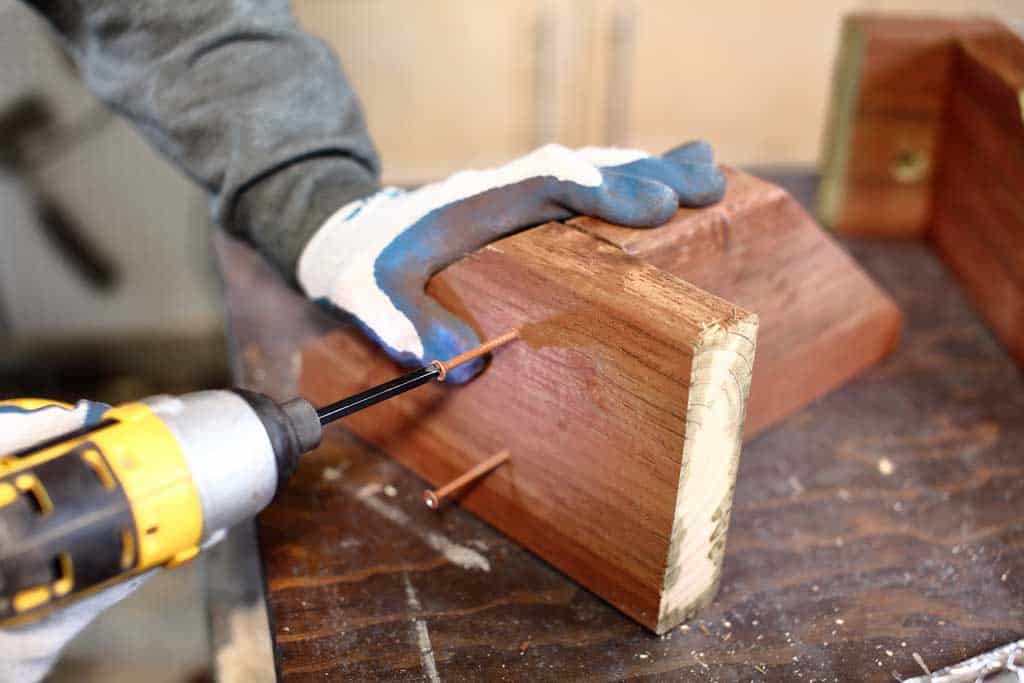 attaching the base for the fairy tree