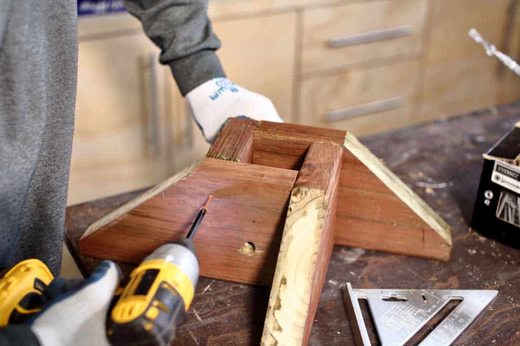 attaching the base for the fairy tree