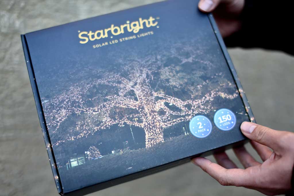 Starbright string lights with solar panel