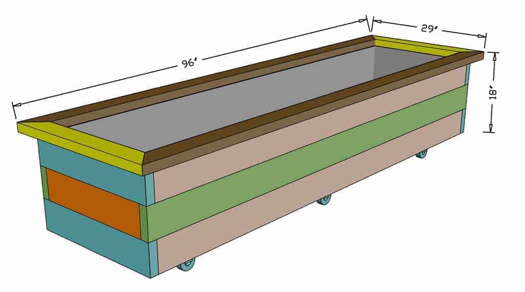 diy planter box on wheels
