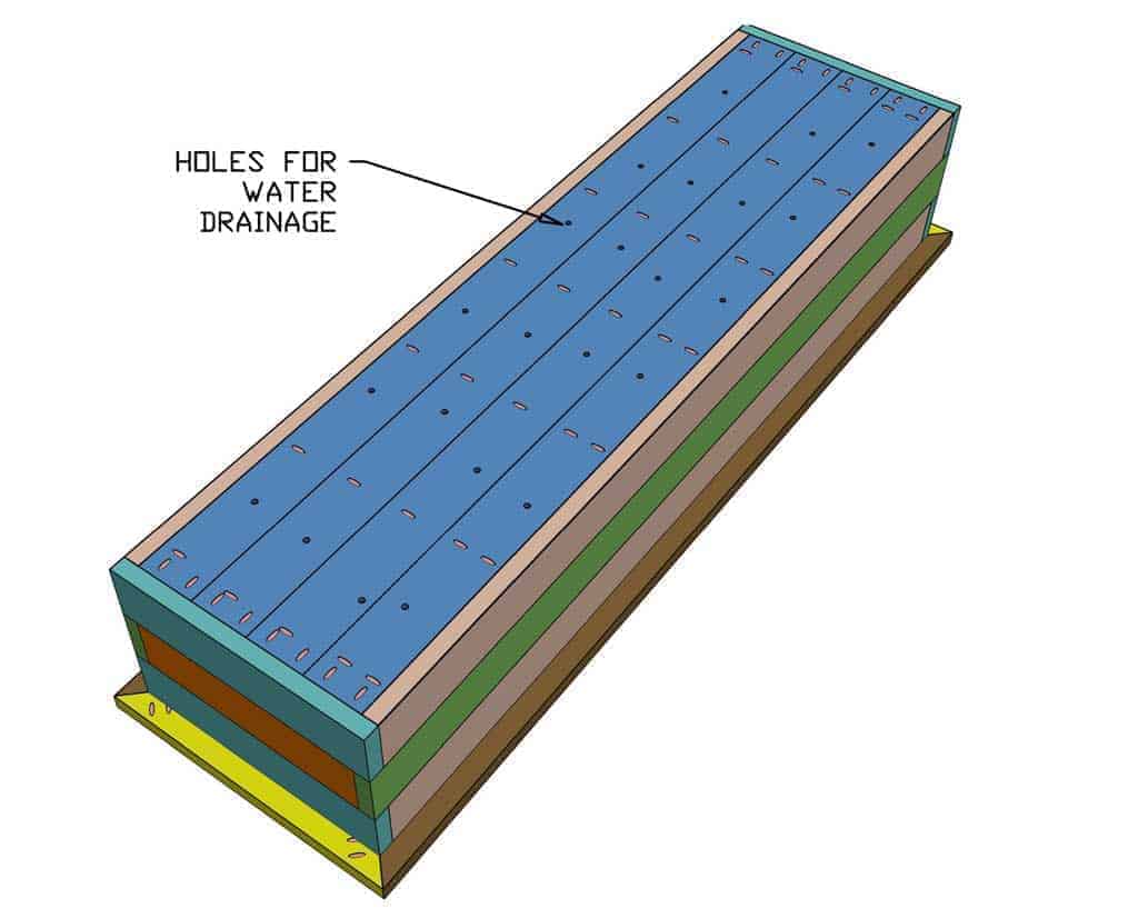 drilling hole in the bottom of planter box