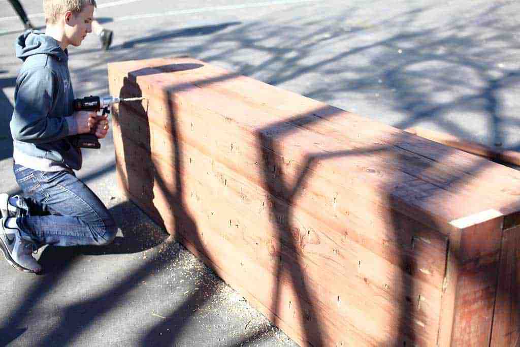 drilling holes thru bottom of planter box