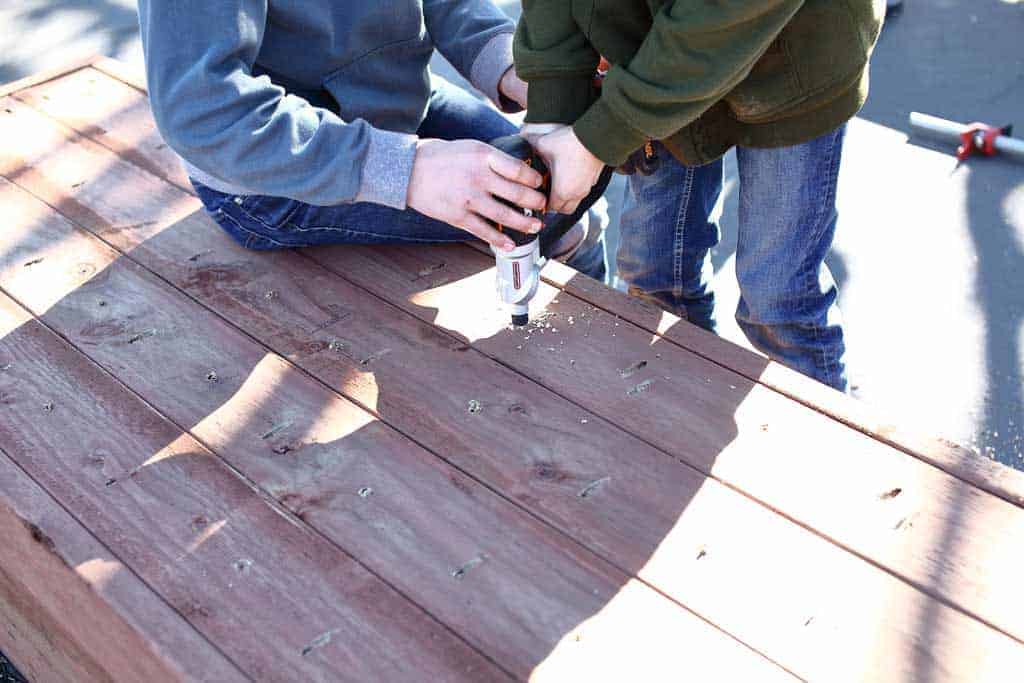 drilling holes thru bottom on planter box