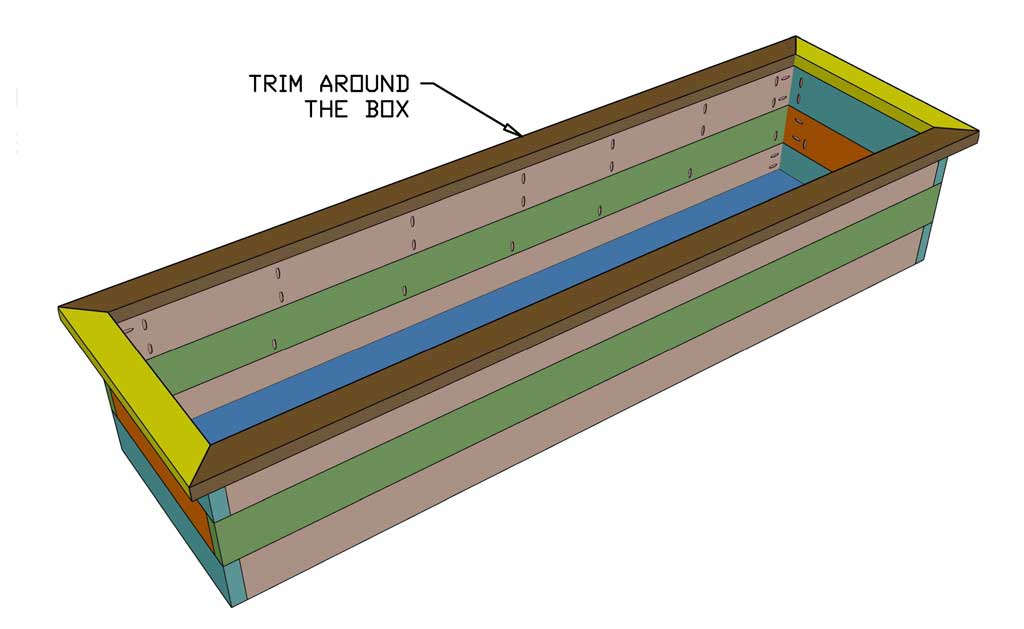 adding trim around planter box