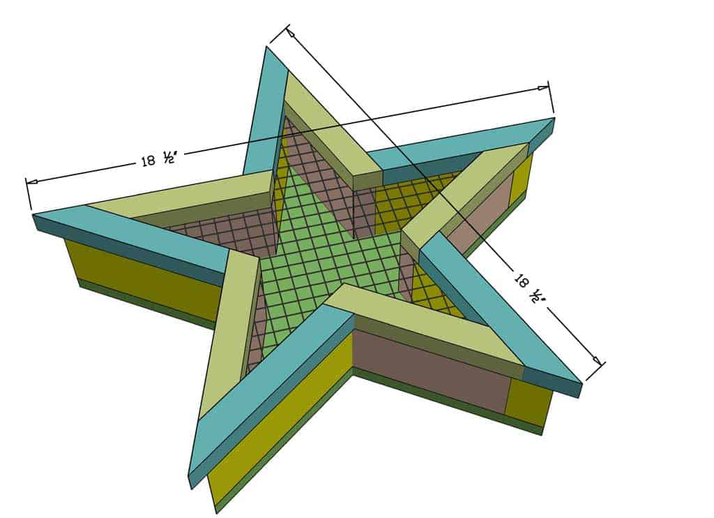 DIY vertical star planter for succulents dimensions
