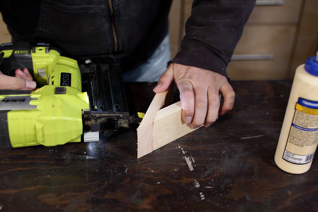 using nail gun to attach side boards together