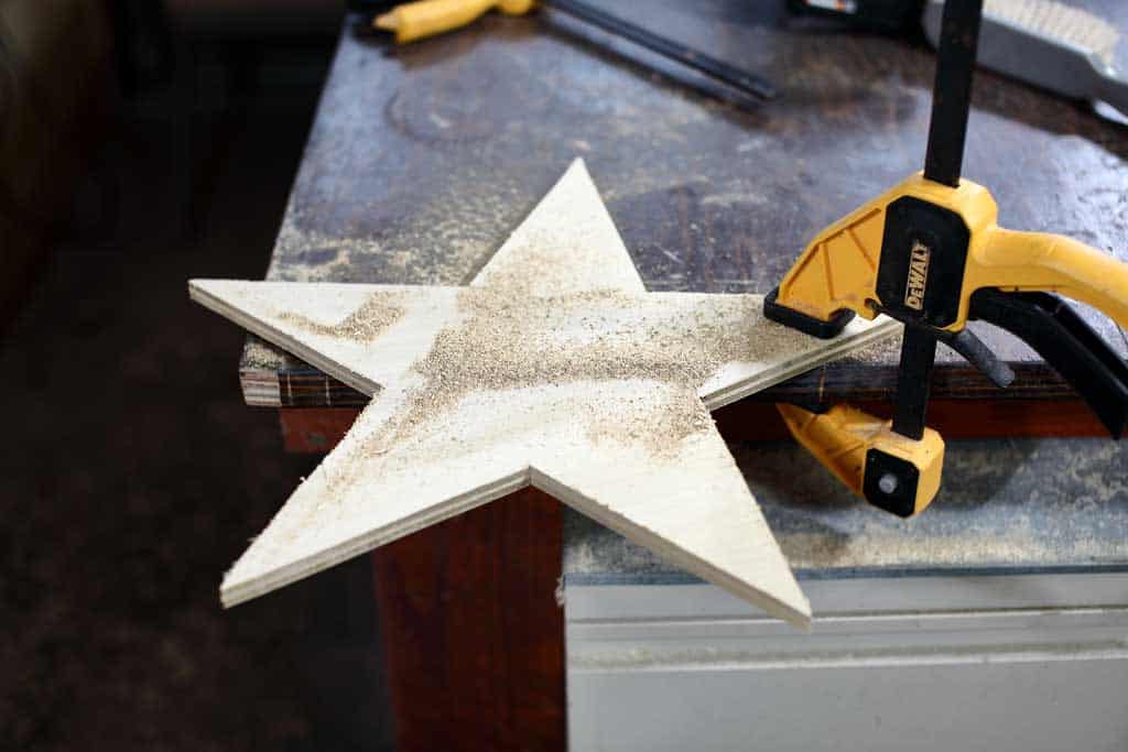 cutting out star from plywood