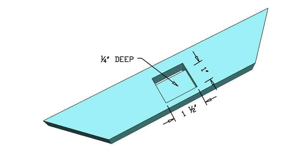 drilling notch in support boards of the DIY towel holder ring
