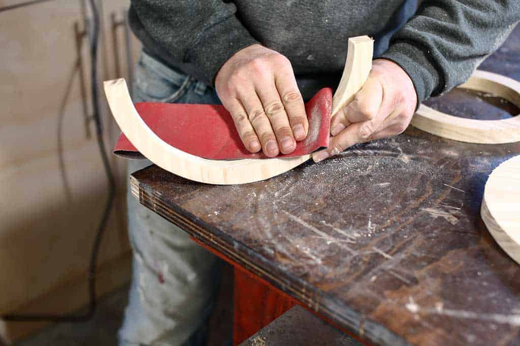 sanding railing board