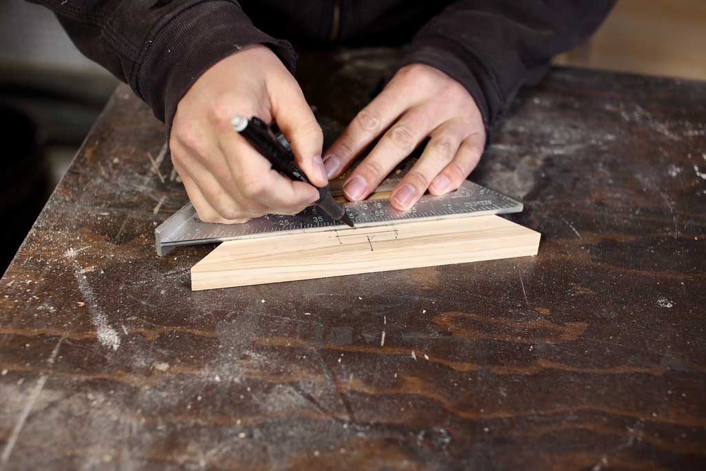 drawing a line on wood board