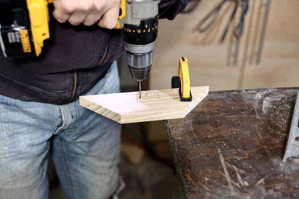 drilling hole in wood