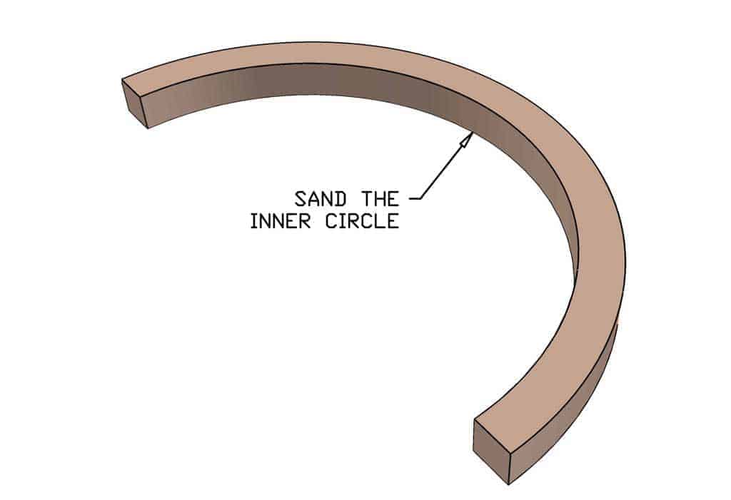 cutting railing board for DIY towel holder ring