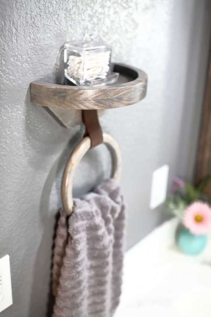 DIY wood towel holder ring