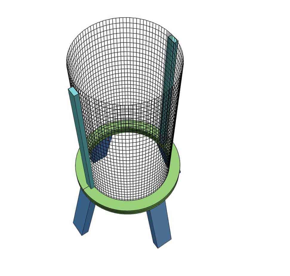 adding wire mesh screen to giant DIY kerplunk game