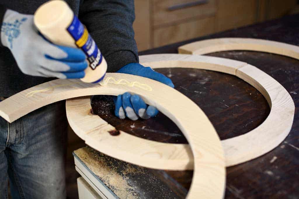 gluing wood together