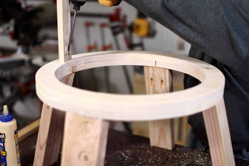 attaching side boards to giant DIY kerplunk game