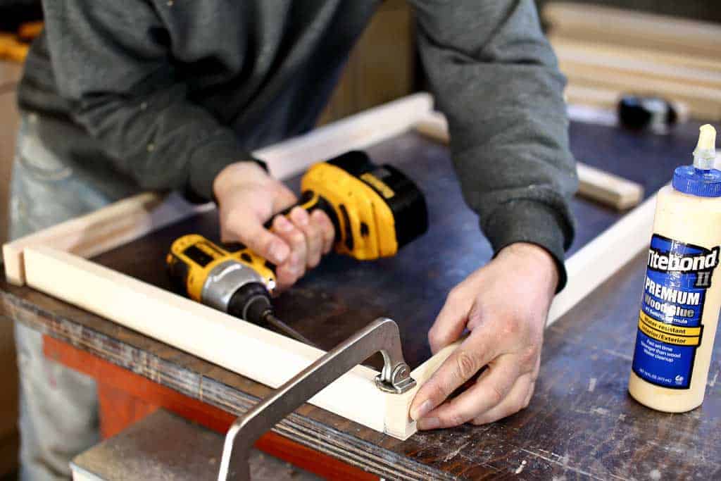 driving screws into the wood