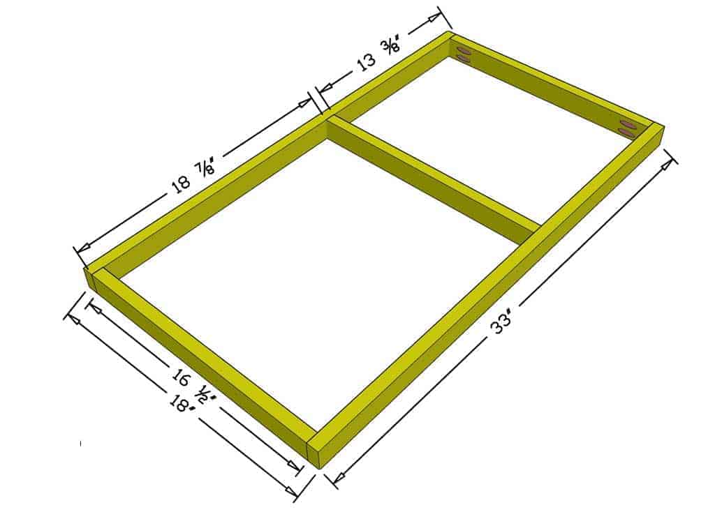 floor frame of the DIY rabbit hutch