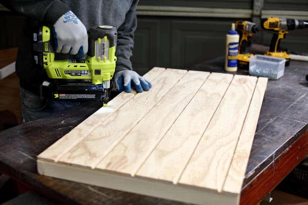 using nail gun to nail the roof to fascia