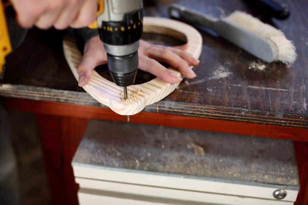 drilling hole for the birdhouse