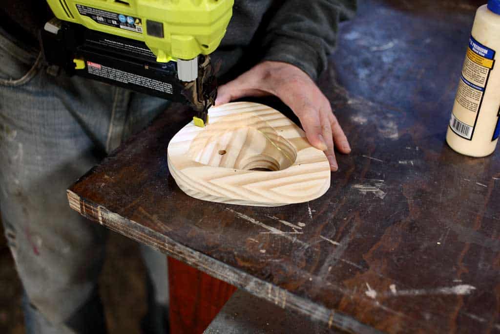 using nail gun to nail the boards