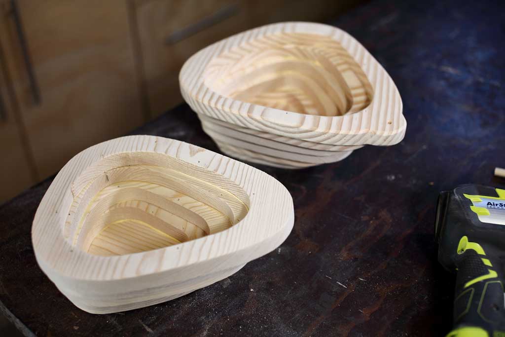 two halves of the birdhouse