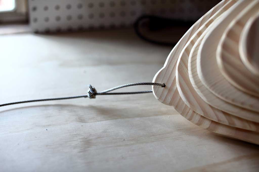 attaching air craft cable to birdhouse