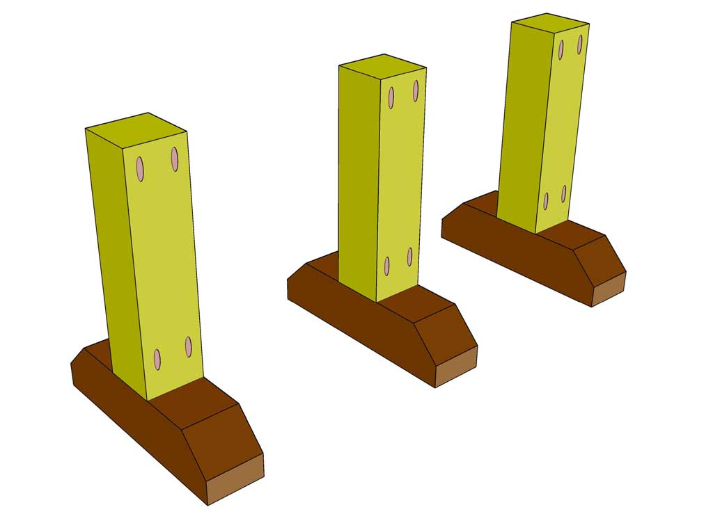 attach leg to the foot of the diy farmhouse bench