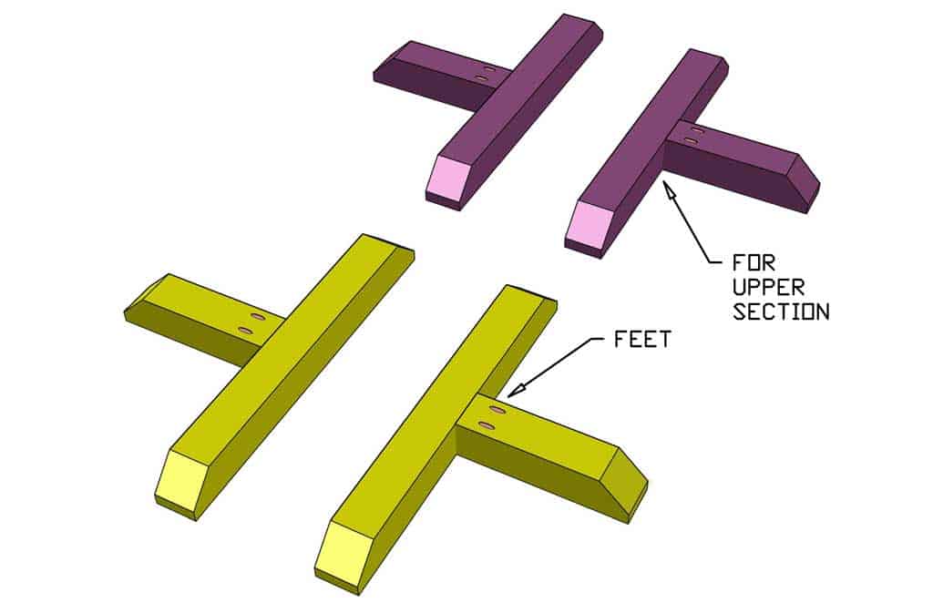 building feet for DIY Farmhouse Dining Table