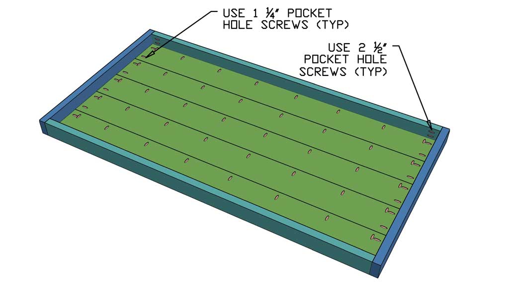 attaching end boards for tabletop