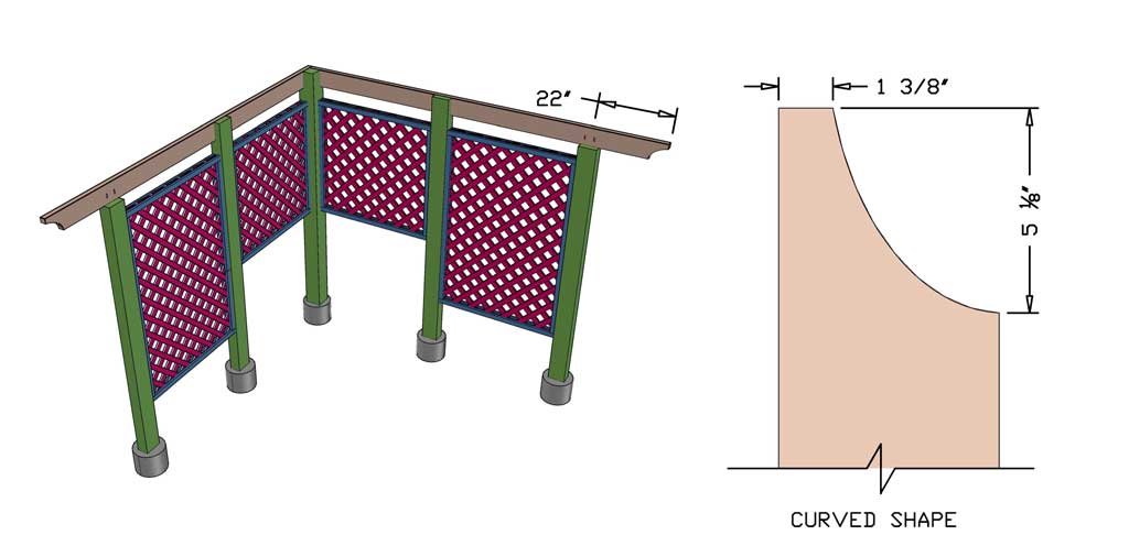 installing roof boards for the DIY Garden Arbor with a Bench