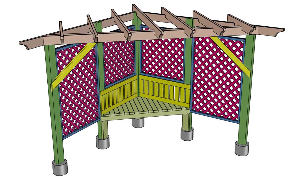 adding diagonal supports for garden trellis