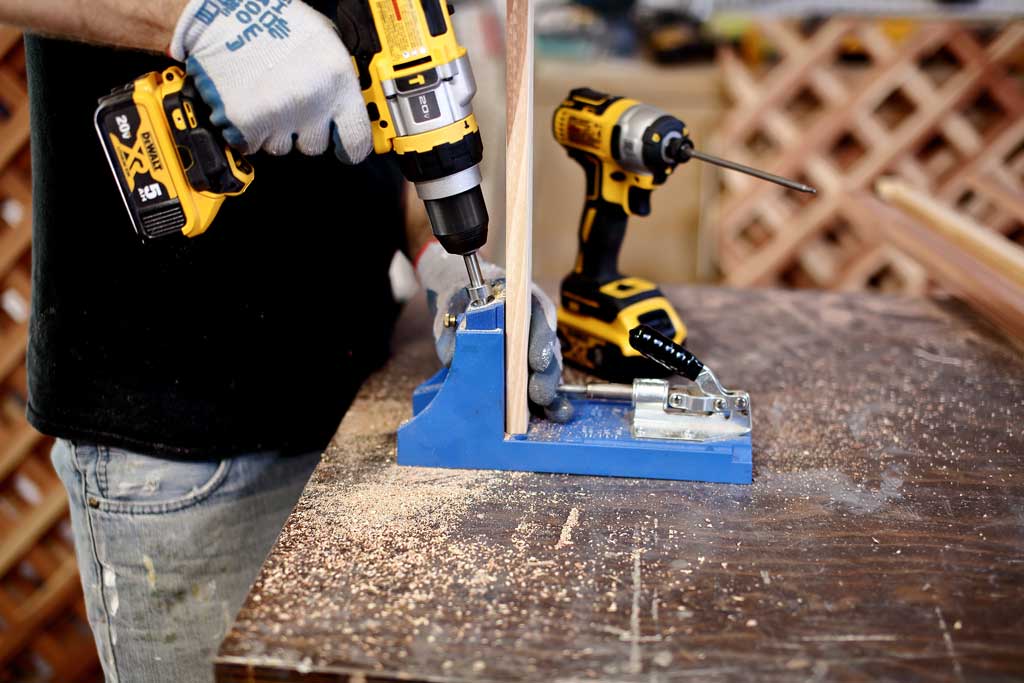 drilling pocket holes in wood